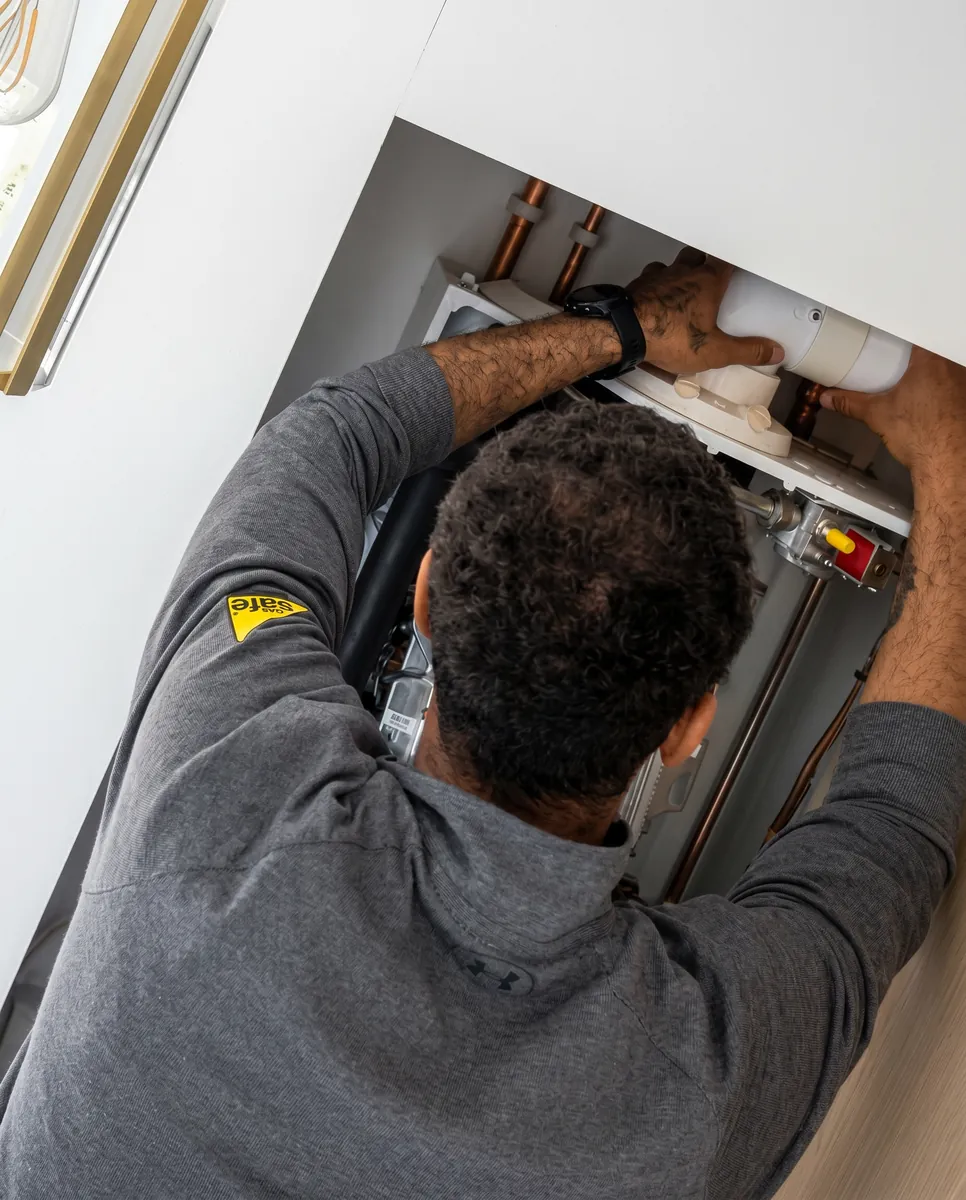 Betaflo Gas Safe engineer completing an annual boiler service